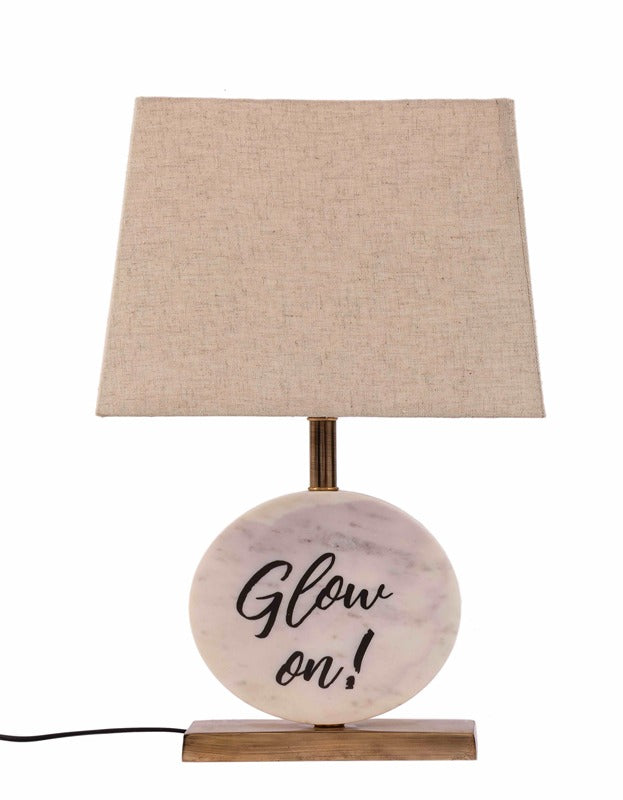 Glow On Round Marble Table Lamp