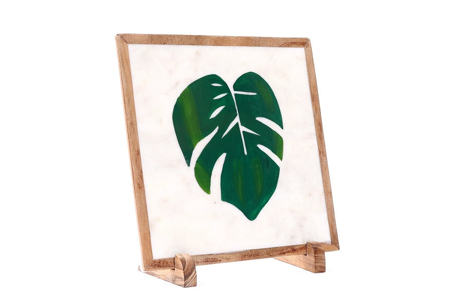 Big Leaf Marble Table Decor Item