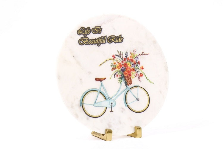 Ride the Bike Marble Table Decor Item