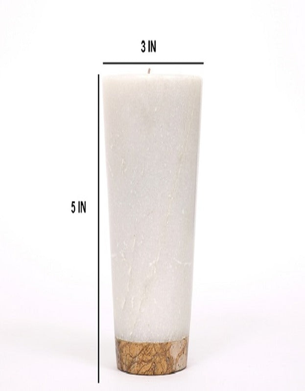 Big White and Brown Glass Marble Planter