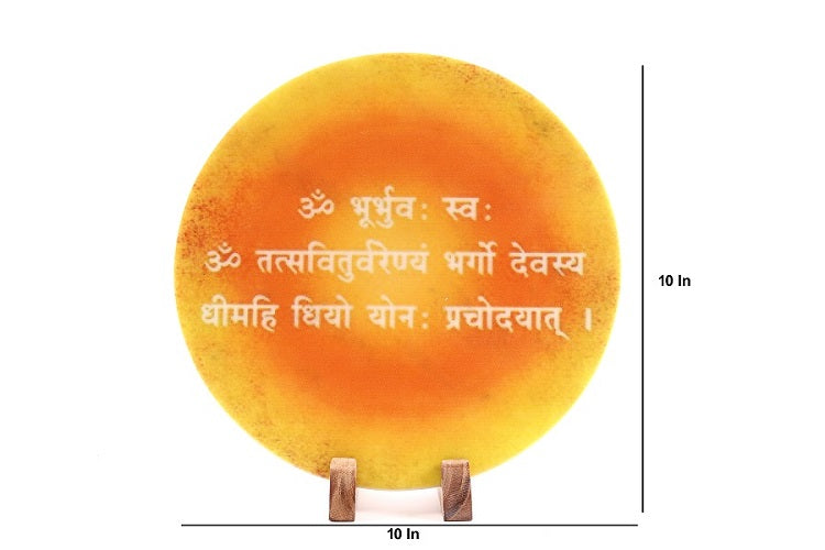 Gayatri Mantra Marble Table Decor Item