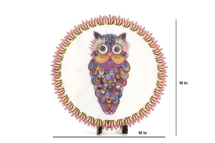Owl-it-out Marble Table Decor Item