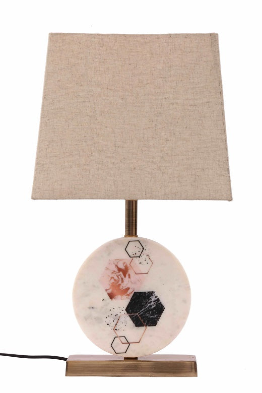 Hexagon Round Marble Table Lamp