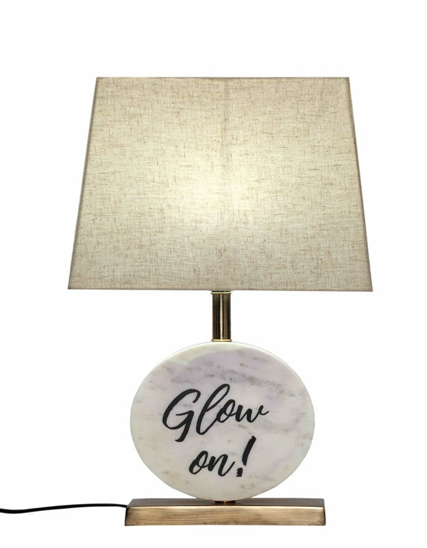 Glow On Round Marble Table Lamp