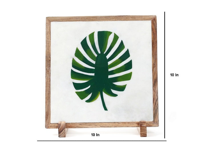 Leaf Love Marble Table Decor Item
