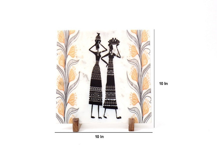 Folk Vibes Marble Table Decor Item