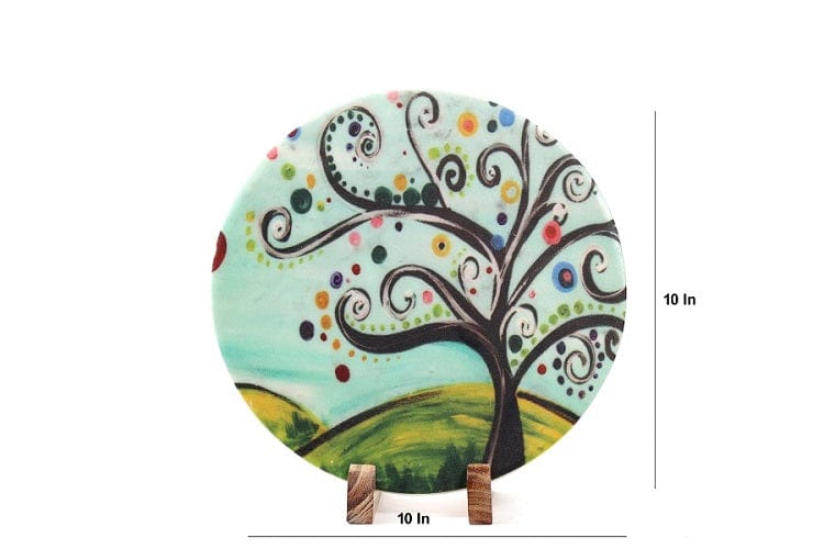 Wood Art Marble Table Decor Item
