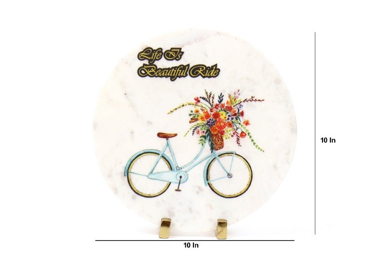 Ride the Bike Marble Table Decor Item