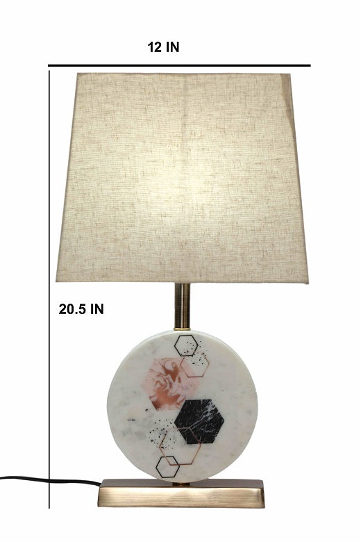 Hexagon Round Marble Table Lamp
