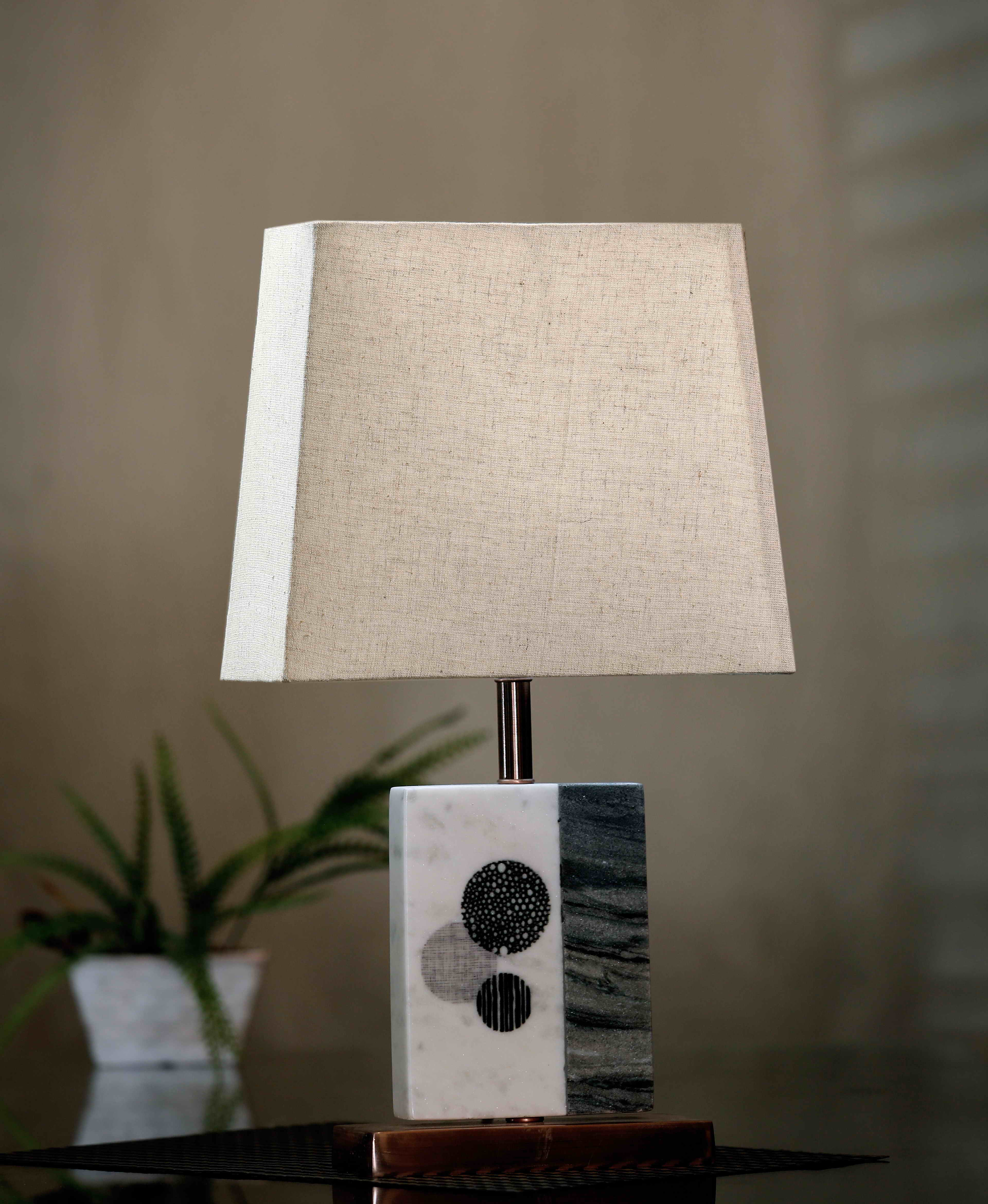 Black and White Marble Table Lamp