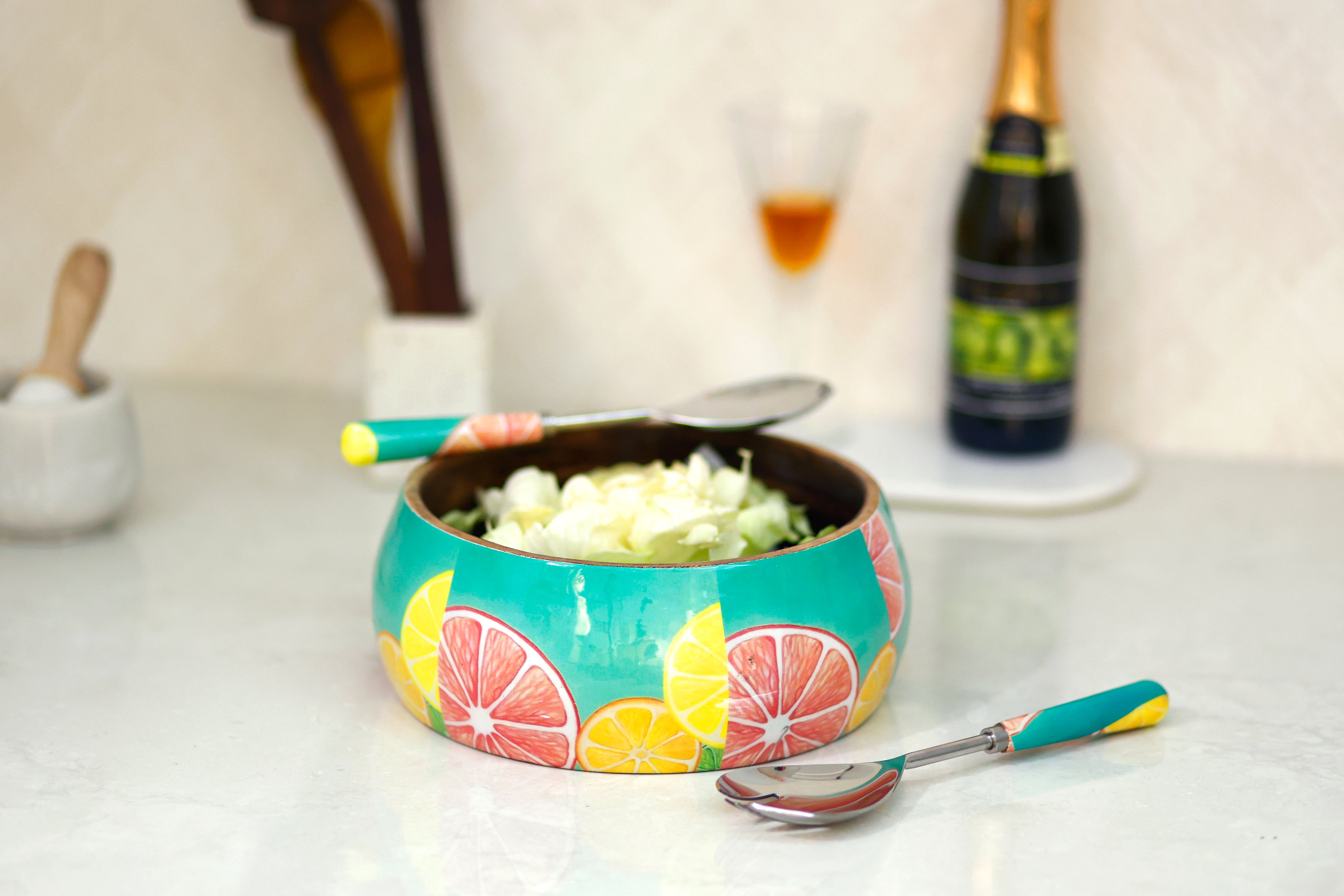 Luscious Salad bowl with servers
