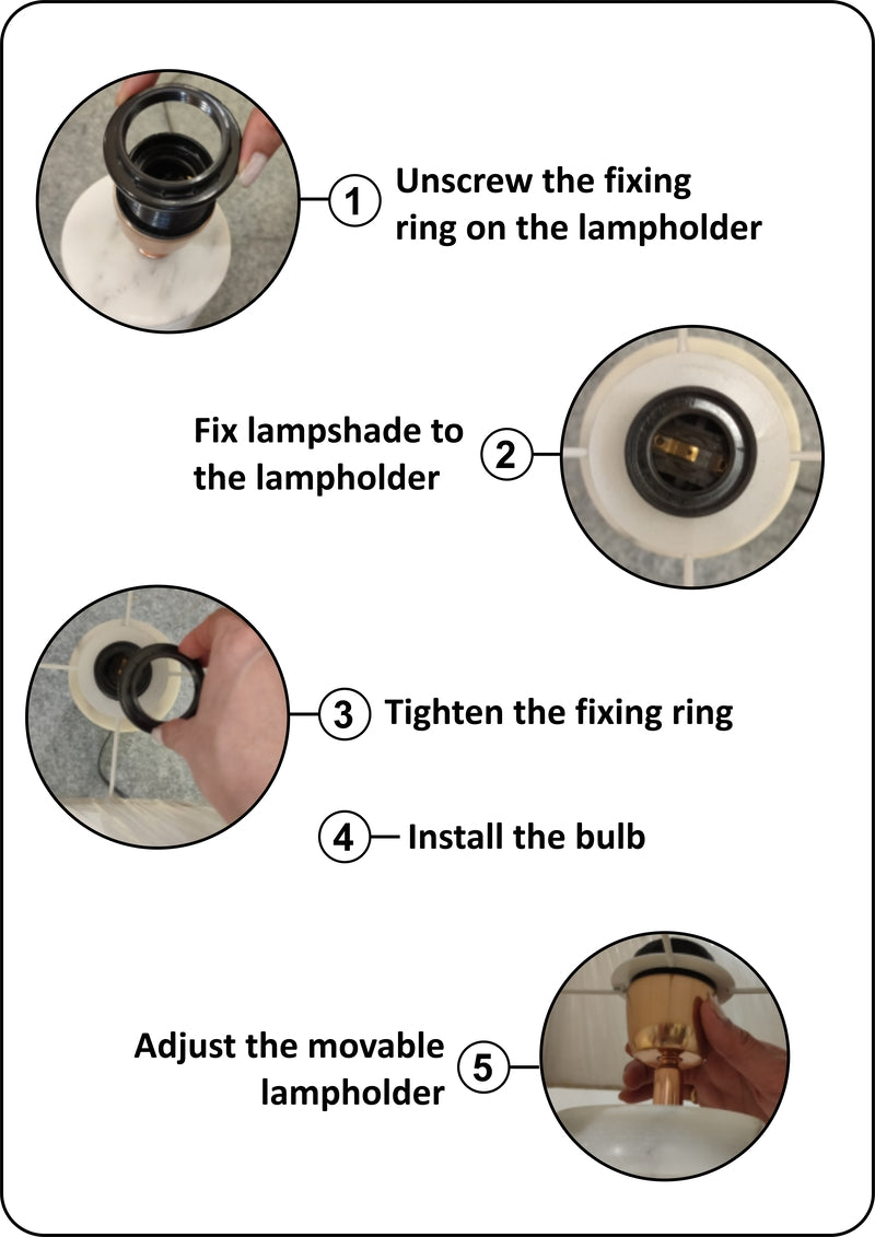 Bling Handpainted Marble Lamp with Blue Shade