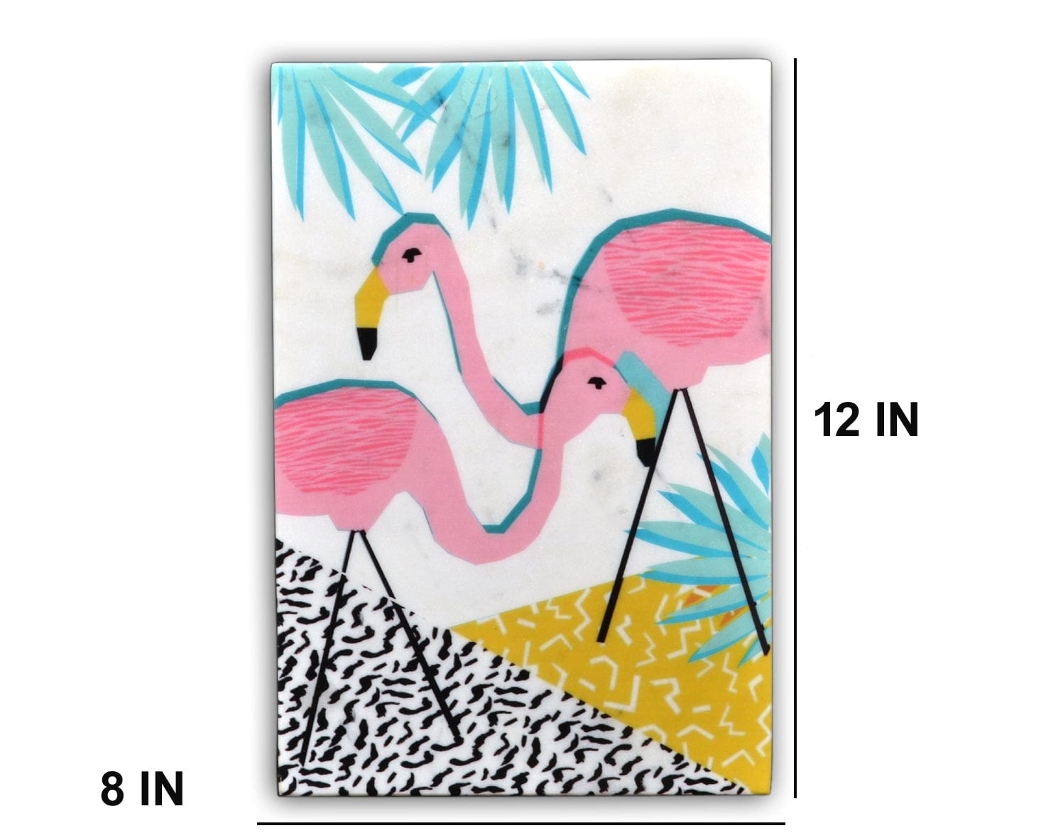 Flamingos Marble Wall Art
