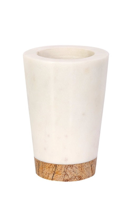 Small Brown and White Glass Marble Planter