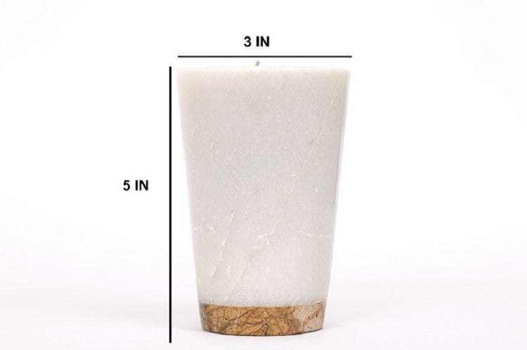 Small Brown and White Glass Marble Planter