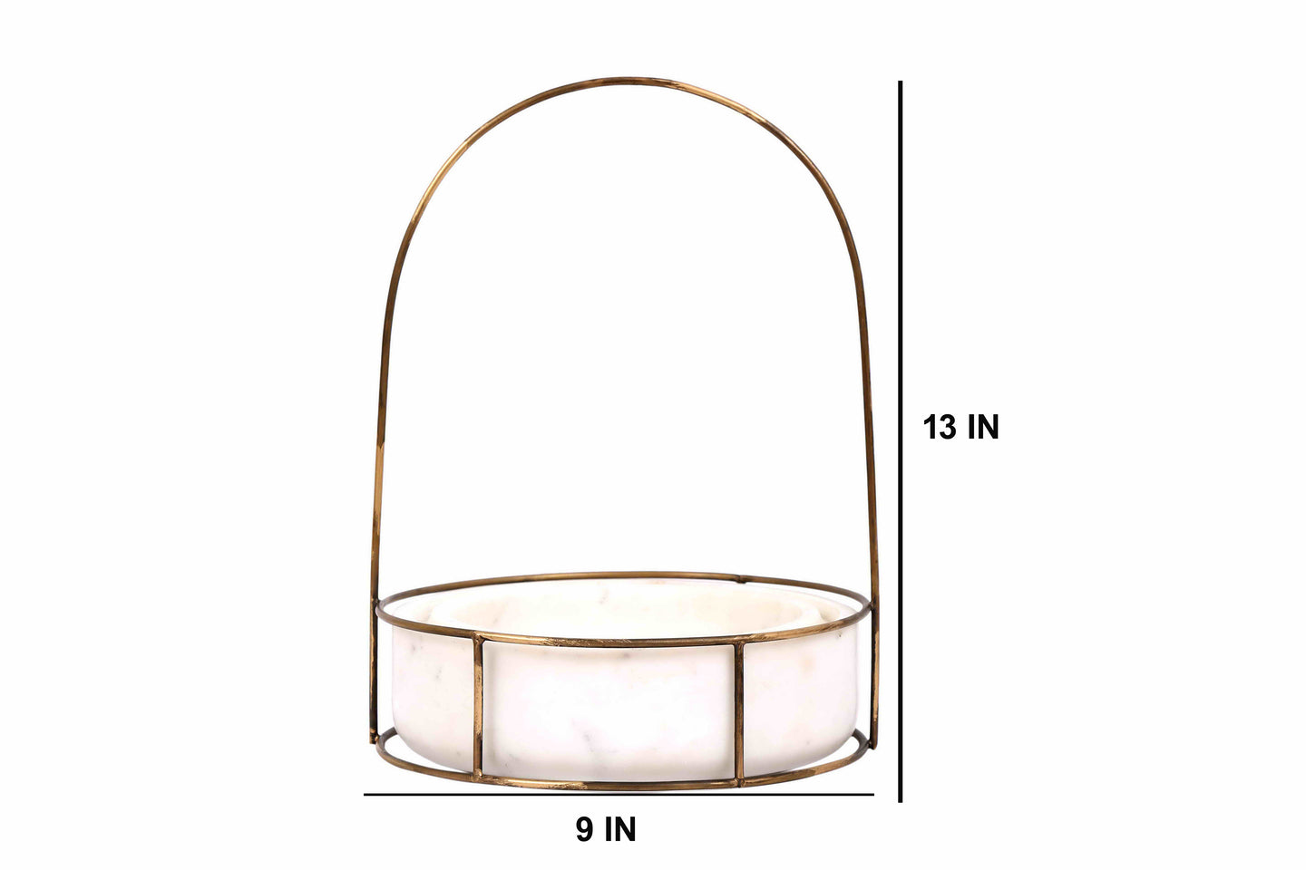 White Marble Base with Brass Antique Metal Trellis Planter