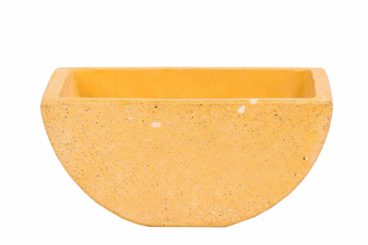 Yellow Semi-circle Terrazzo Planter