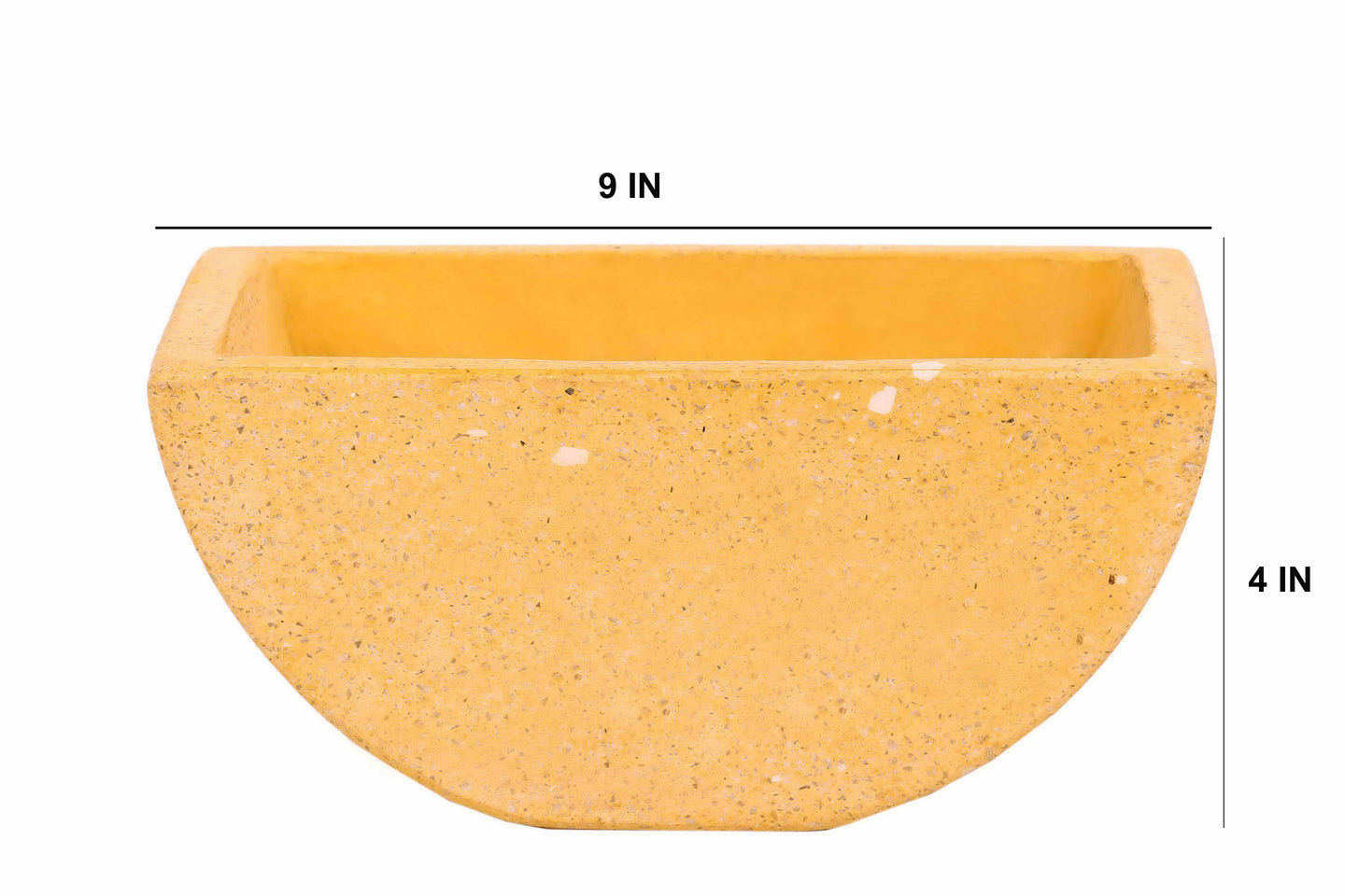 Yellow Semi-circle Terrazzo Planter