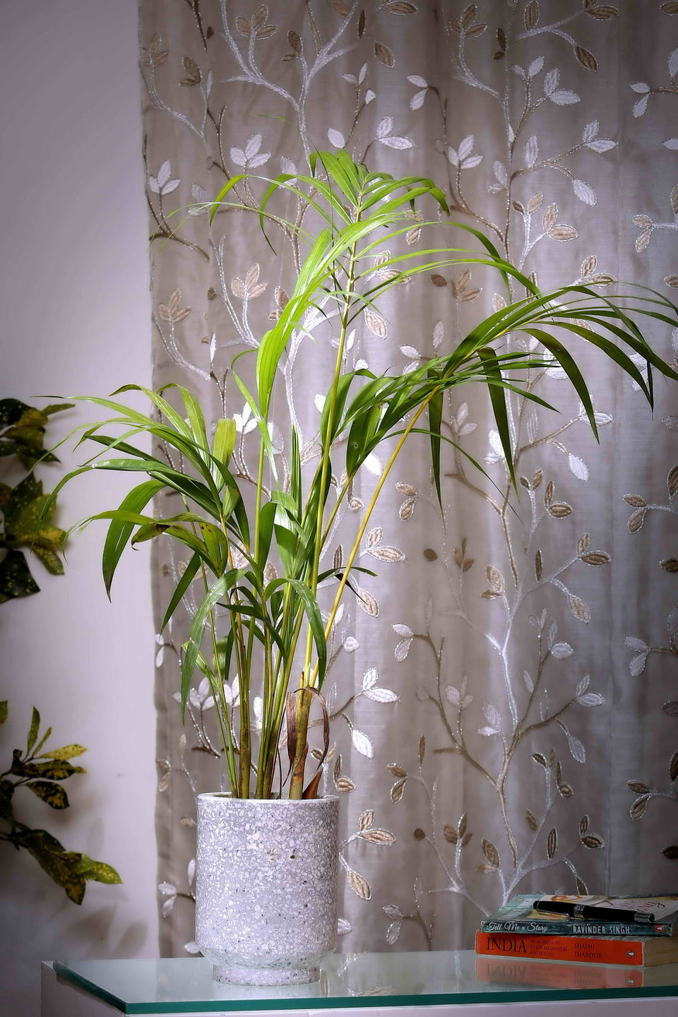Grey Cylinder Terrazzo Planter