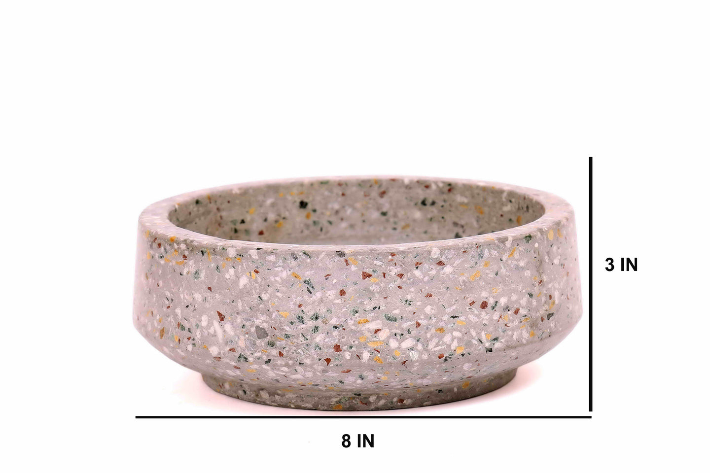 Grey Bowl Terrazzo Planter