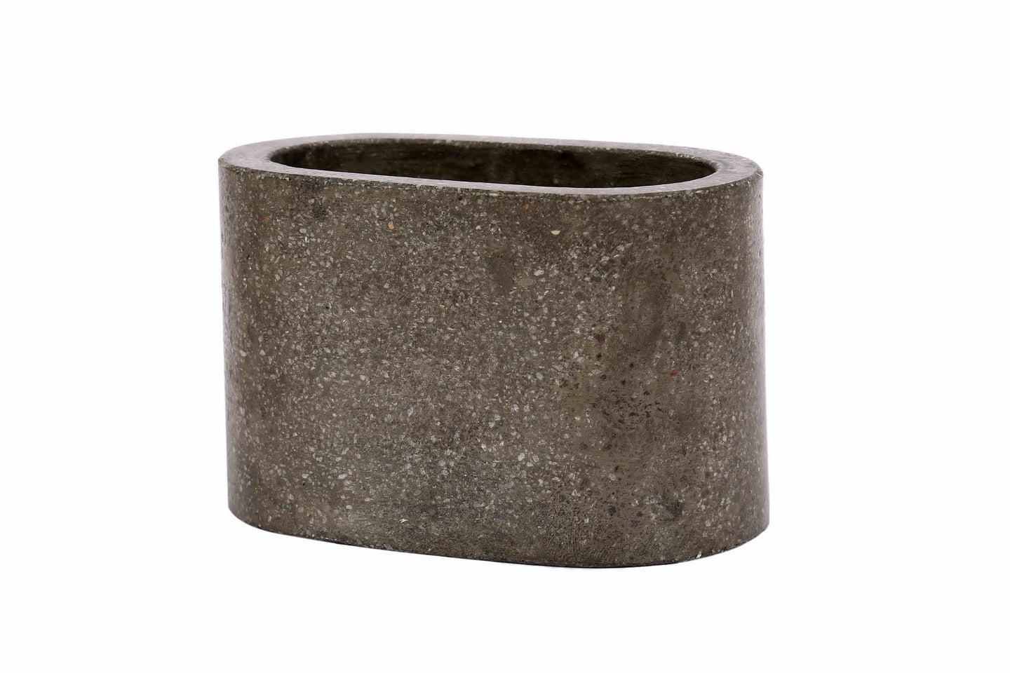 Dark Grey Ovallong Terrazzo Planter