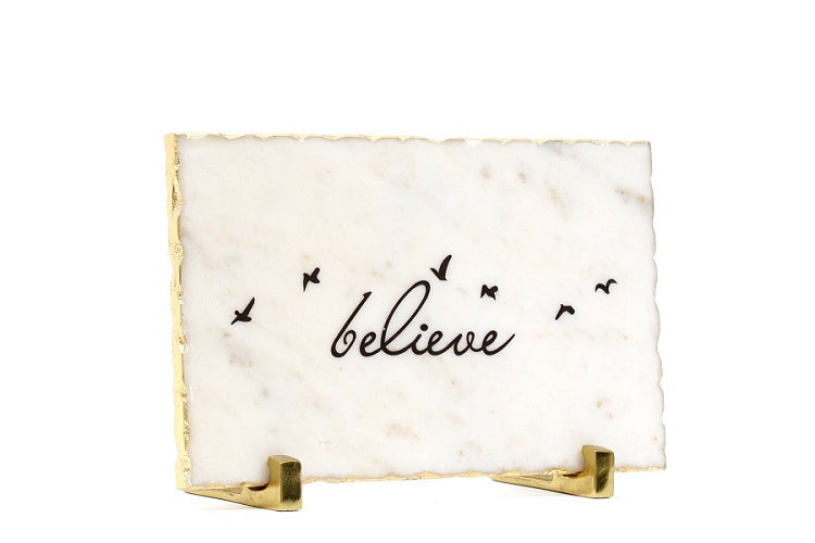 Believe Marble Table Decor Item