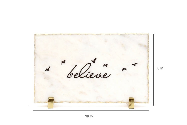 Believe Marble Table Decor Item