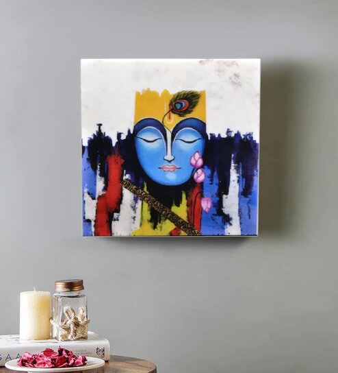 Divine Krishna Marble Wall Art
