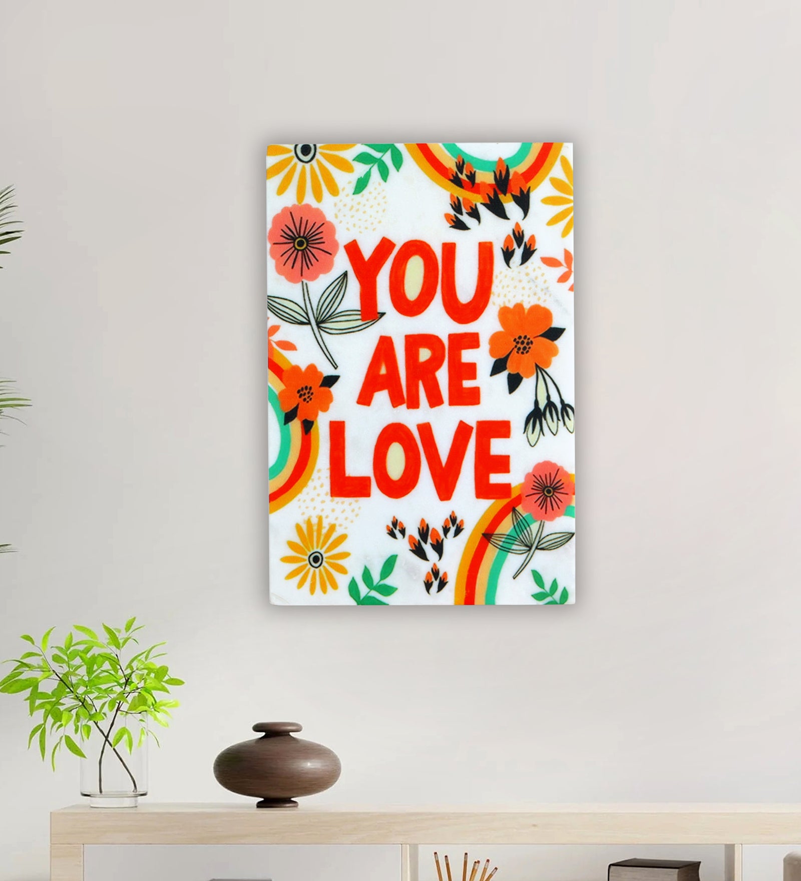 You Are Love Marble Wall Art