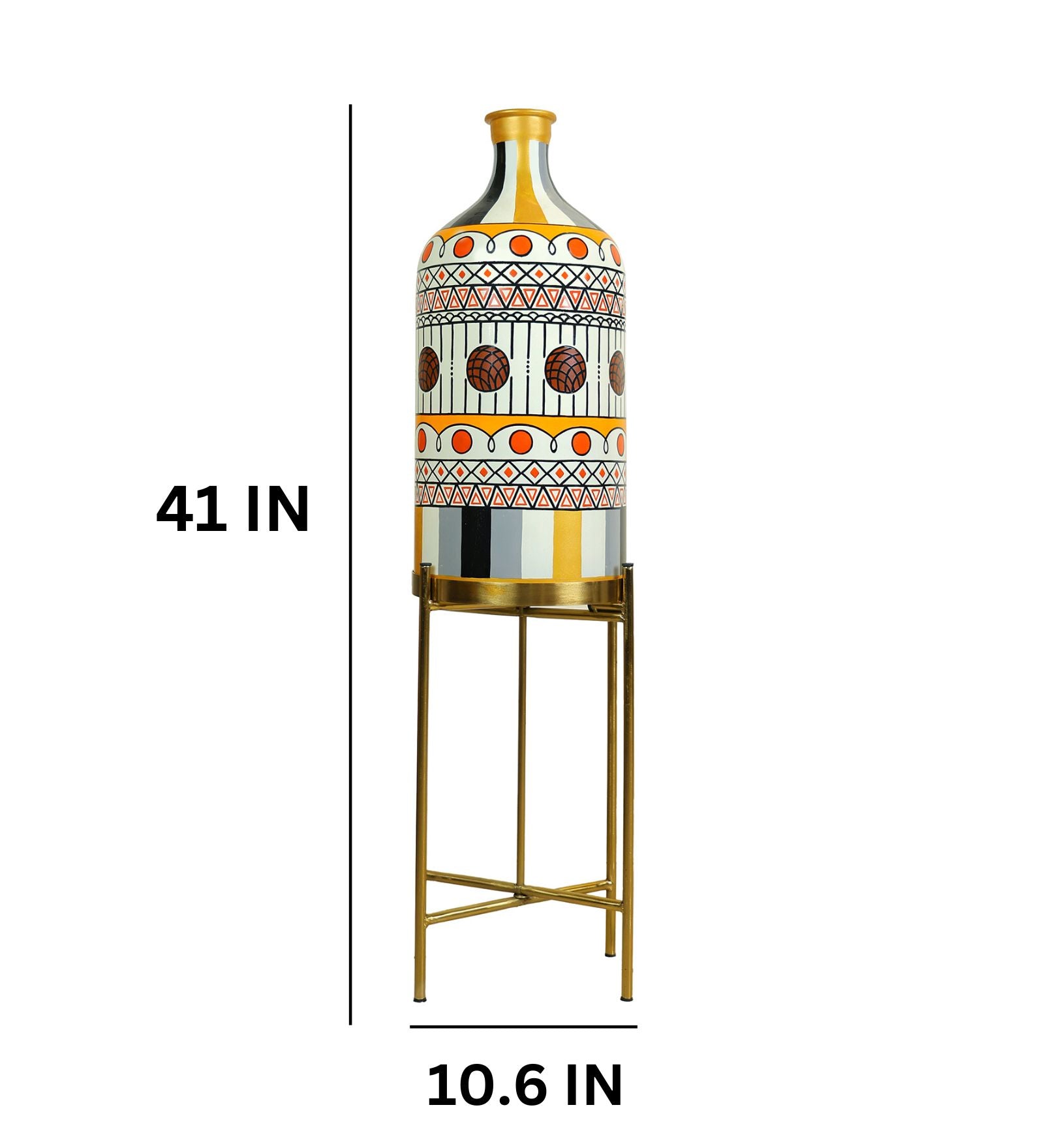 Stripe-it-out Floor Lamp With Foldable Metal Stand