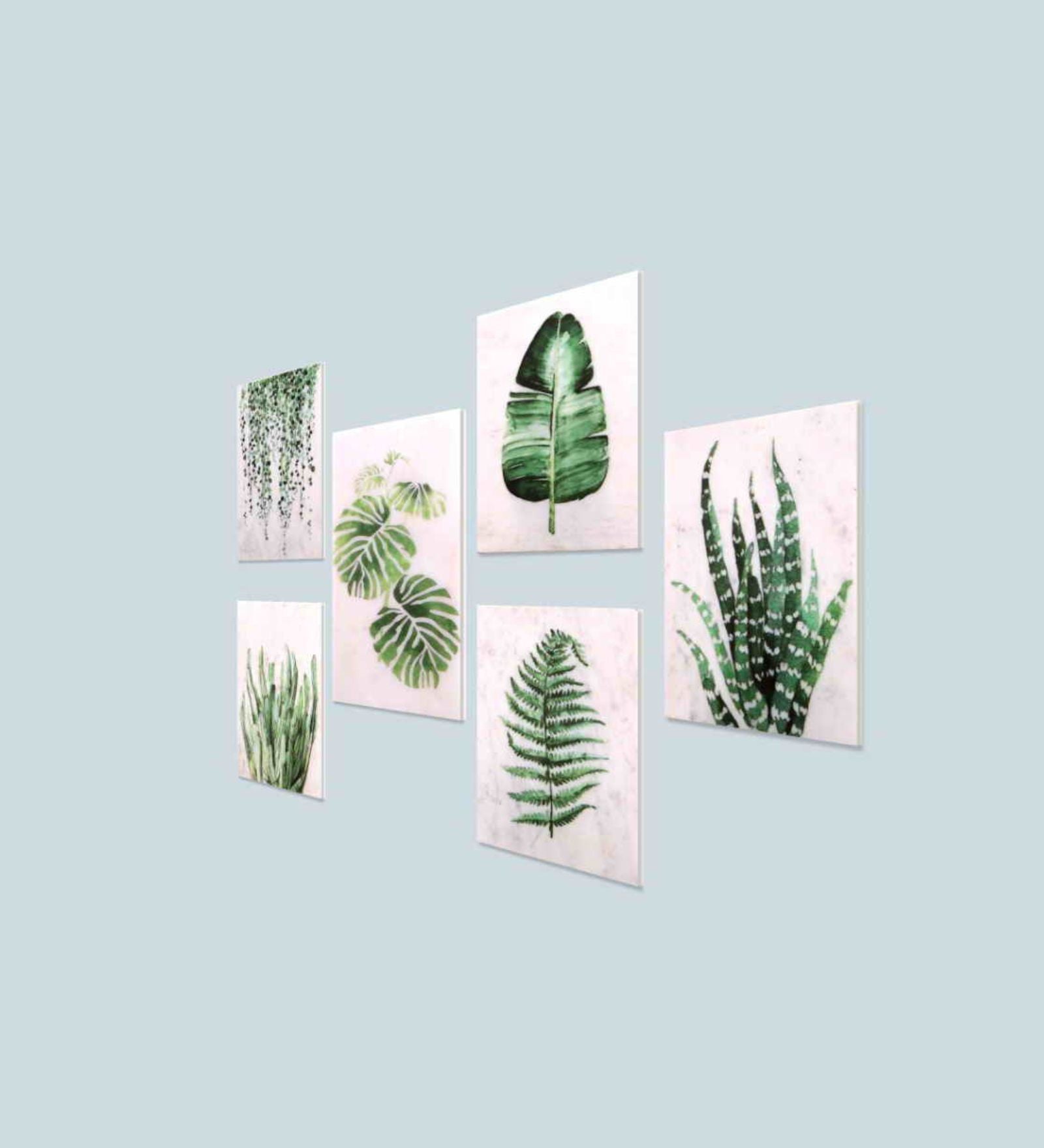 Go Leafy Marble Wall Art Collage