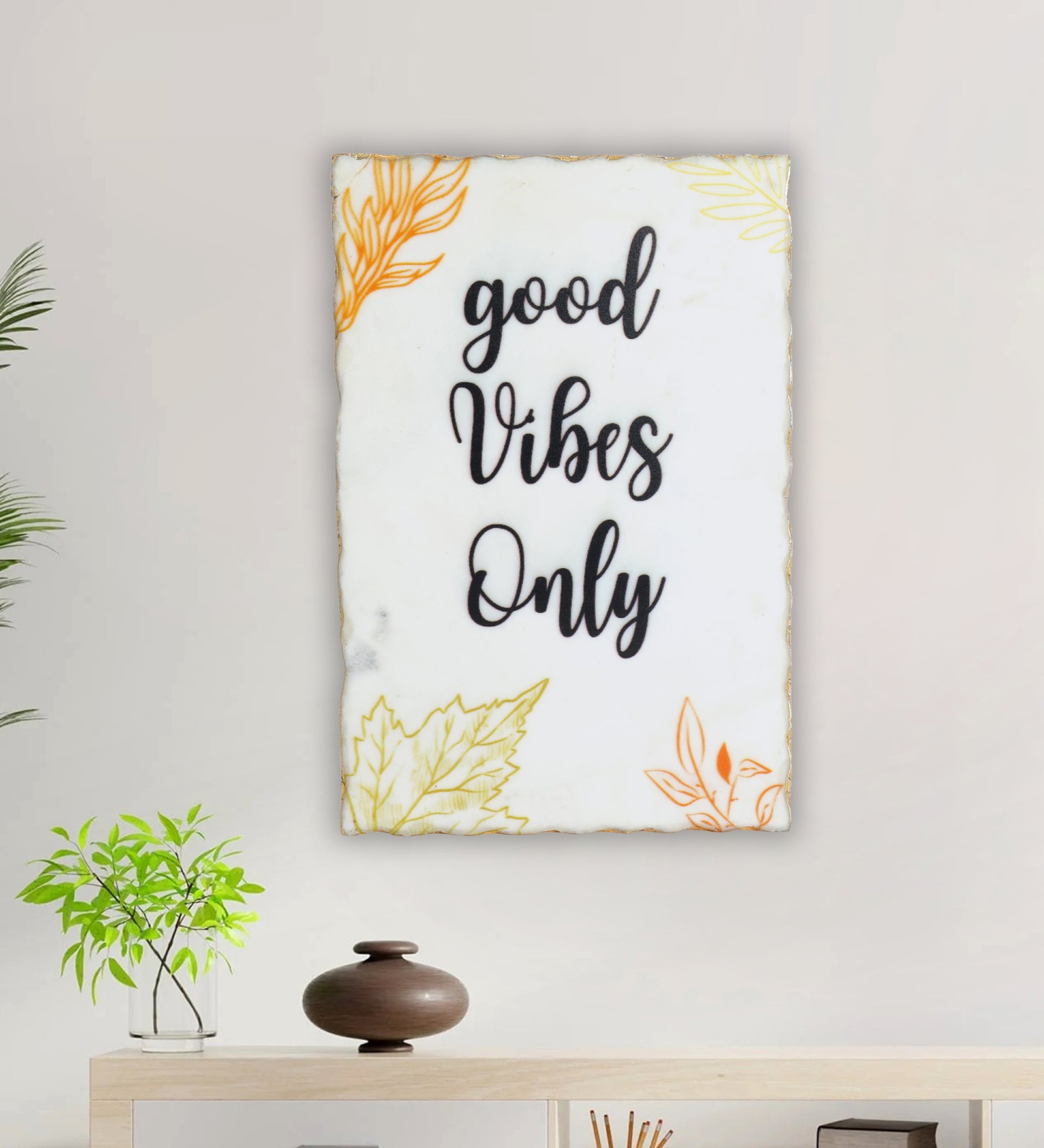Goods Vibes Only Marble Wall Art