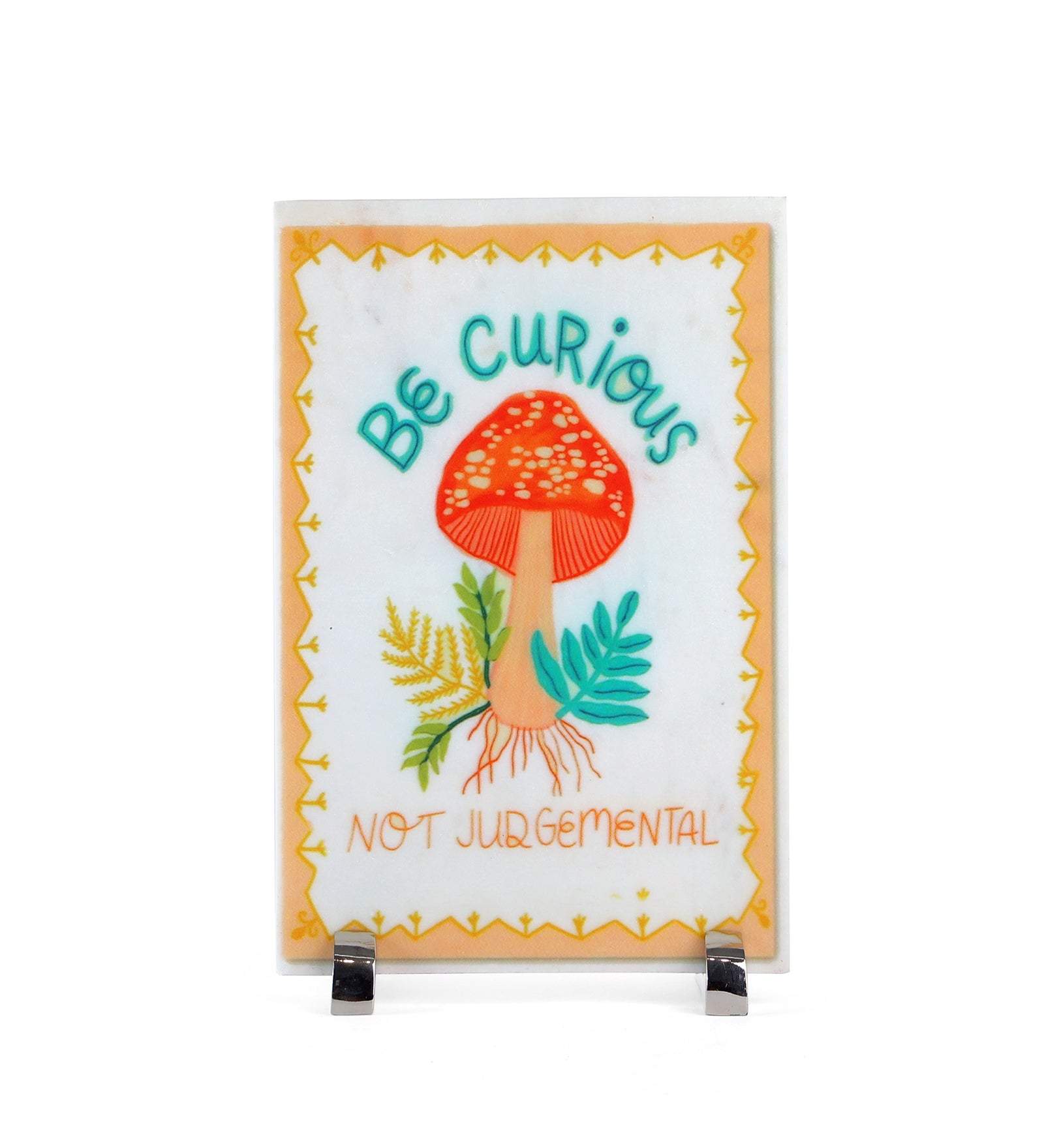 Be Curious Marble Table Decor Item