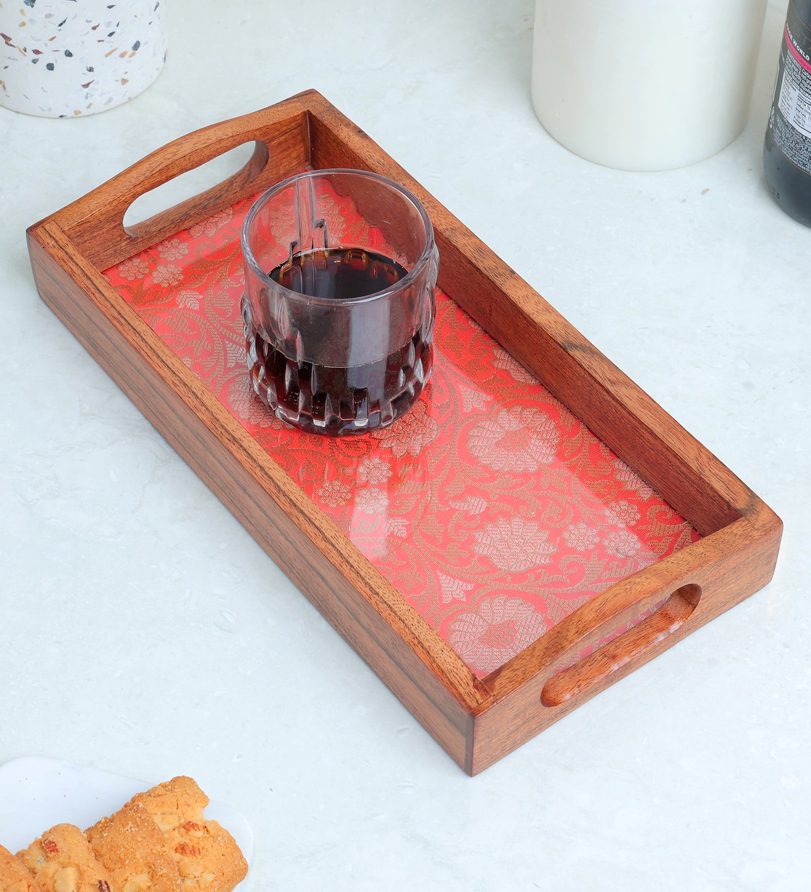 stunning wooden serving tray 12"X 6"