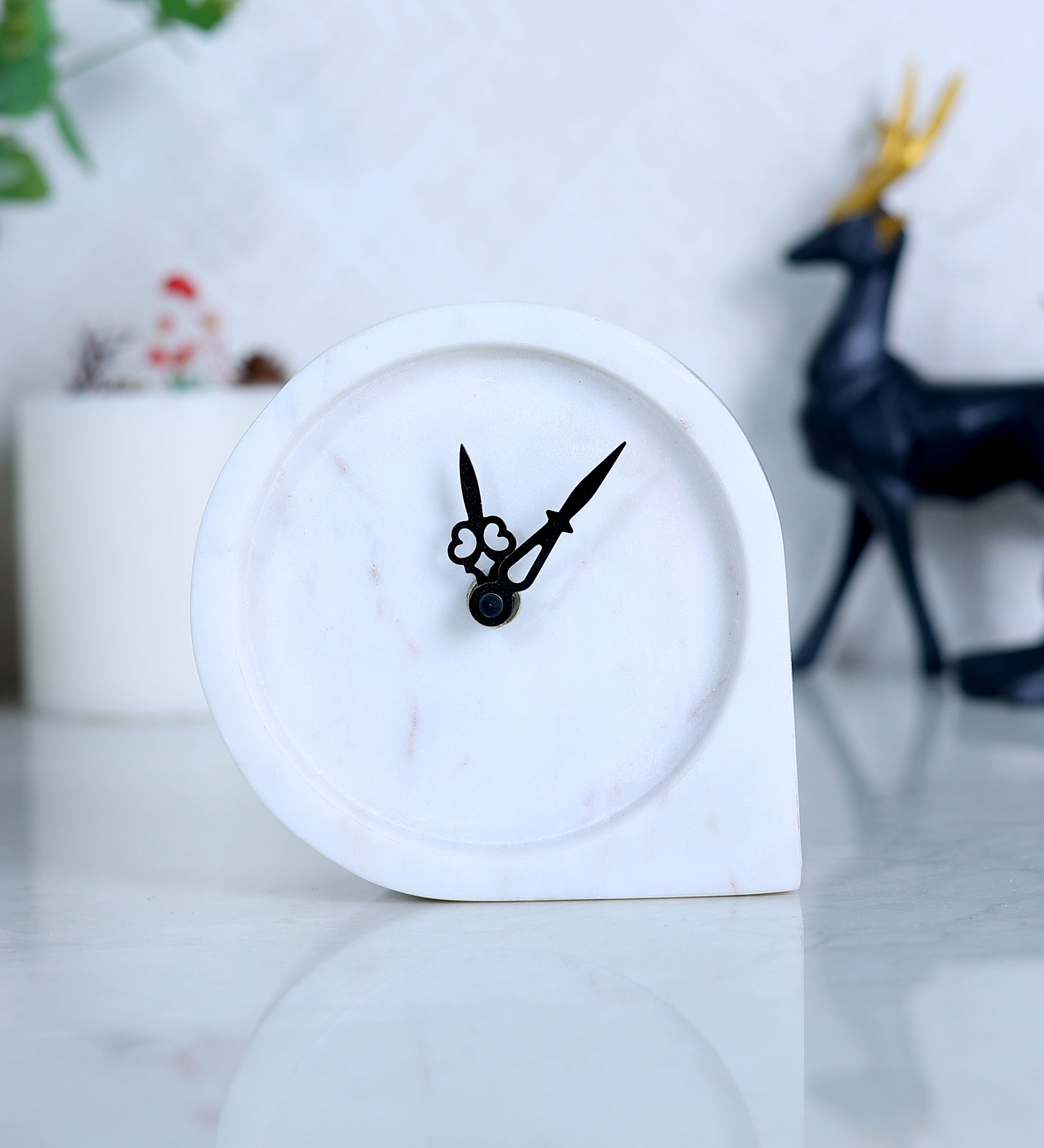 Orbing Style Marble Table Clock