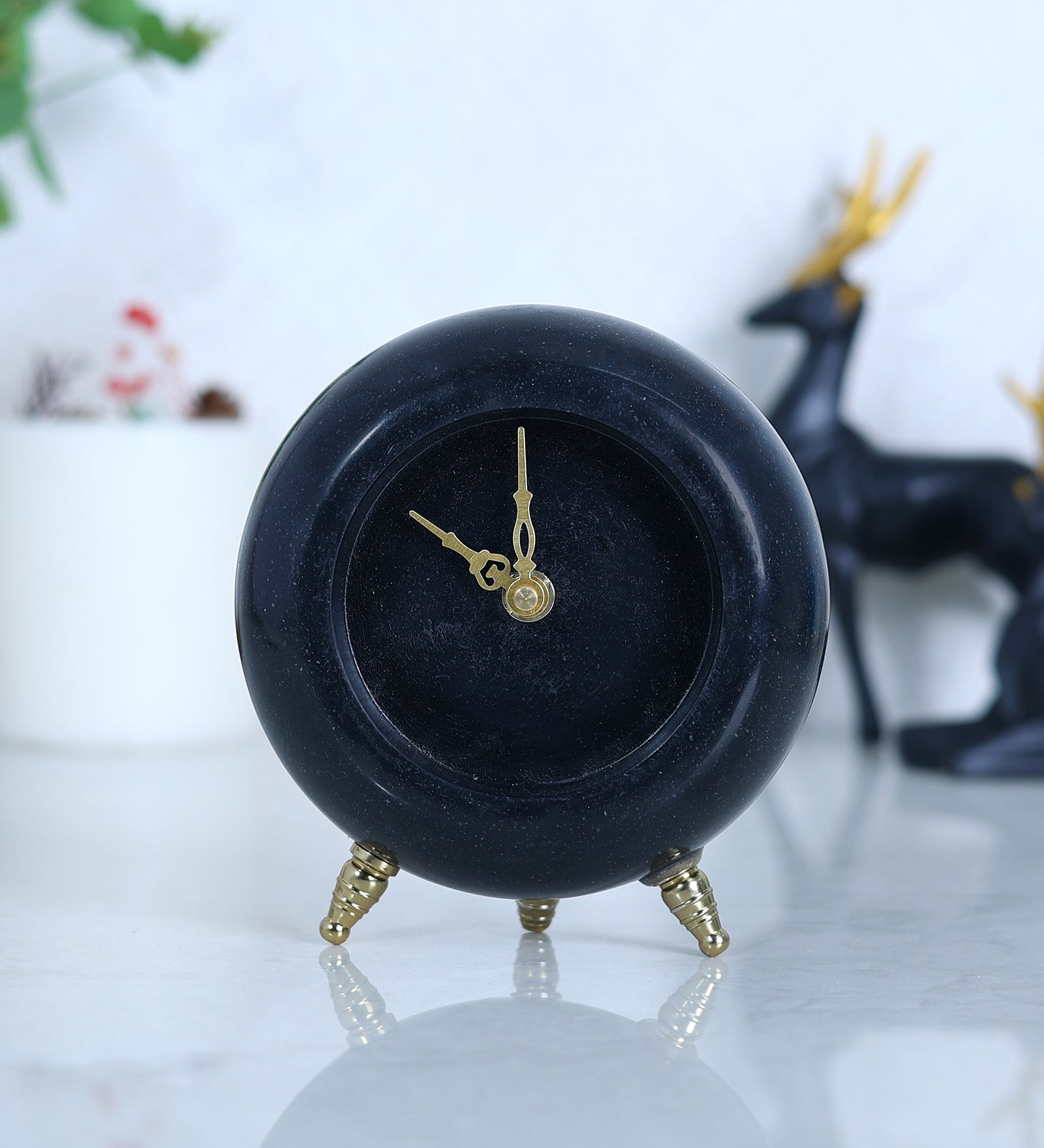 Black Marble Table Clock