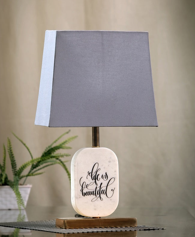 Life is Beautiful Marble Table Lamp