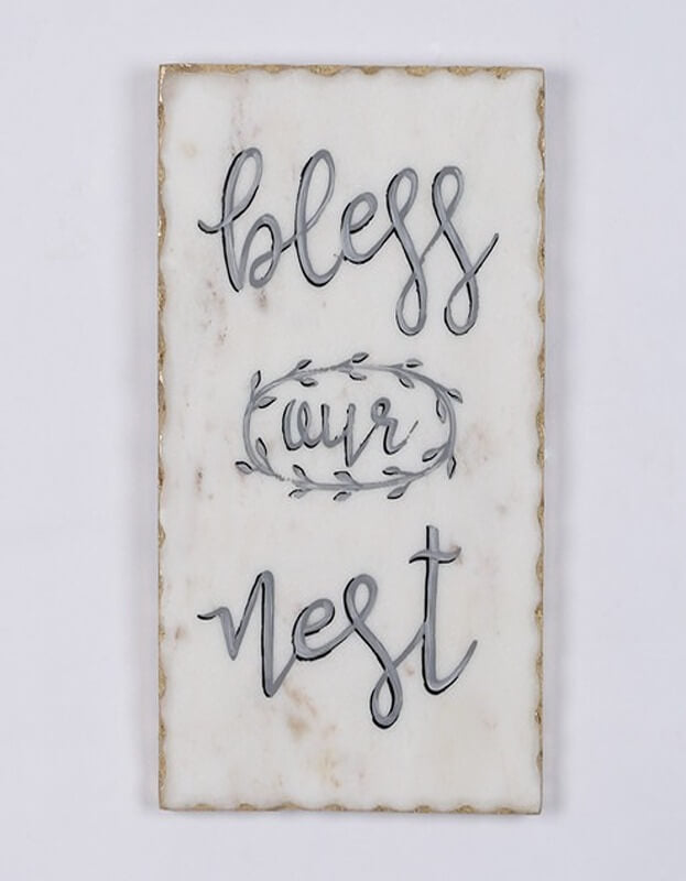 Bless Our Nest Marble Wall Art