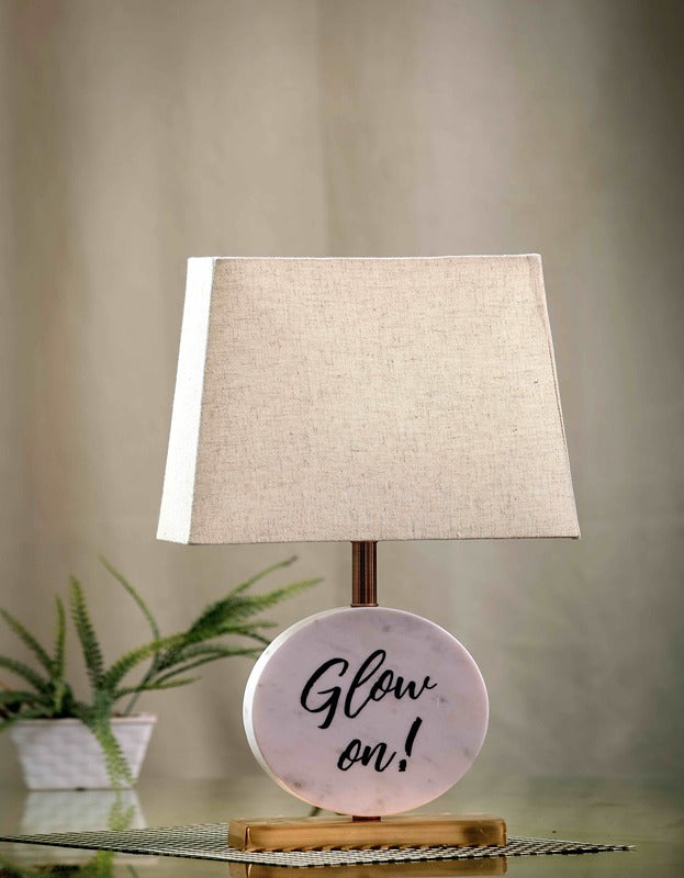 Glow On Round Marble Table Lamp