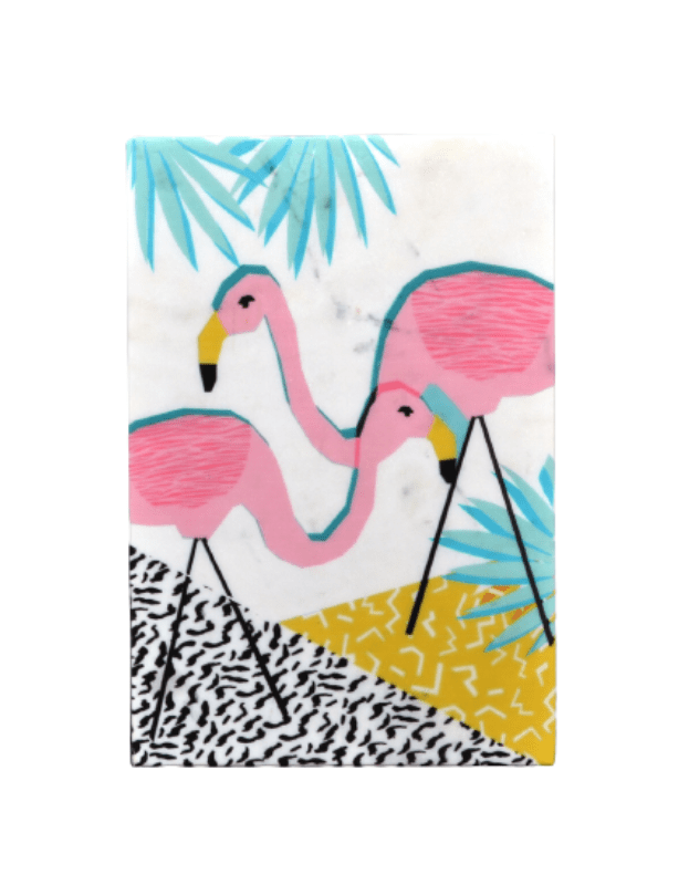 Flamingos Marble Wall Art