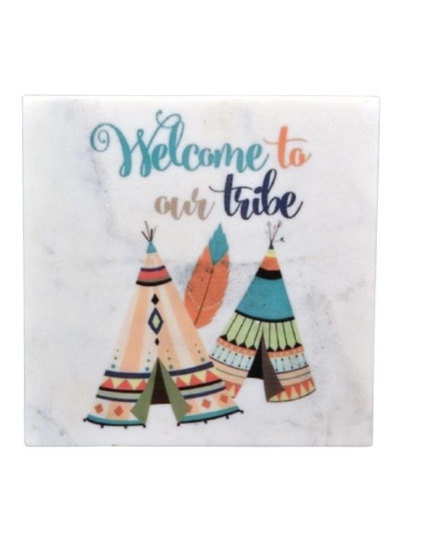 Welcome to Our Tribe Marble Wall Art