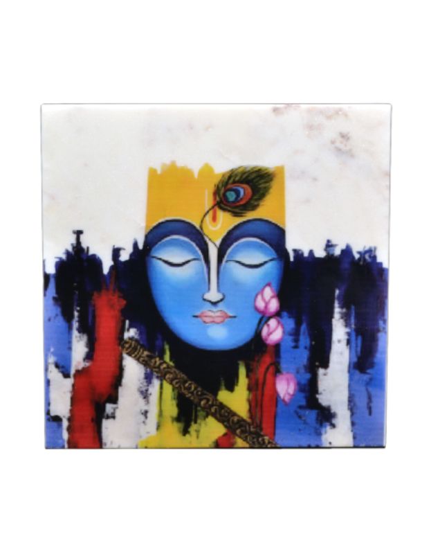 Divine Krishna Marble Wall Art