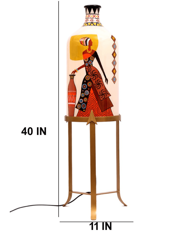 Belly Lady Hand Painted Floor Lamp
