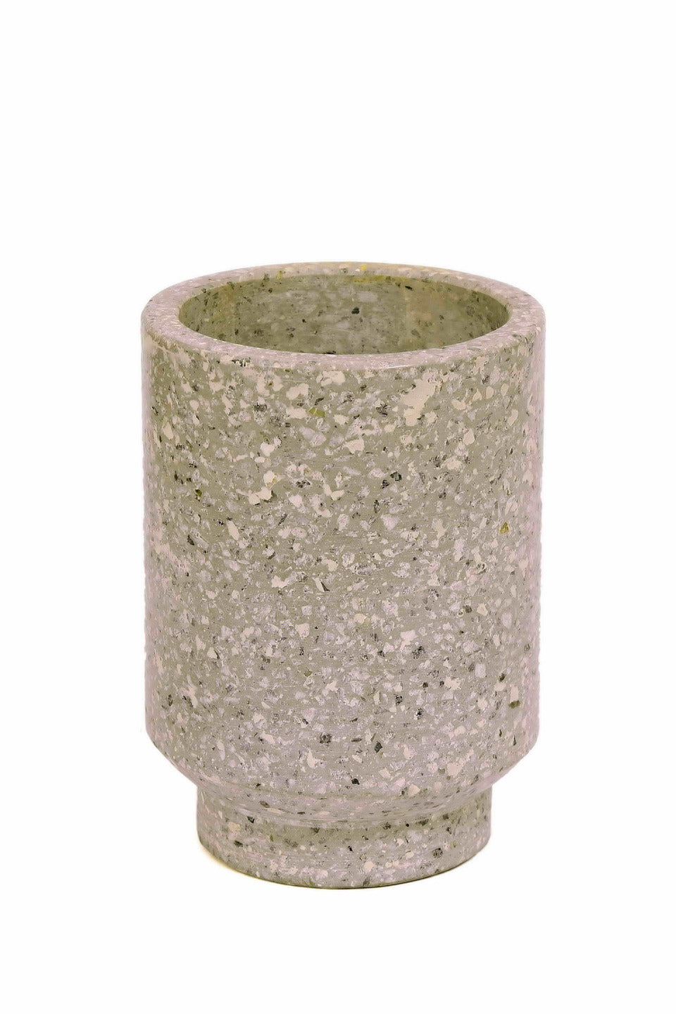 Grey Cylinder Terrazzo Planter