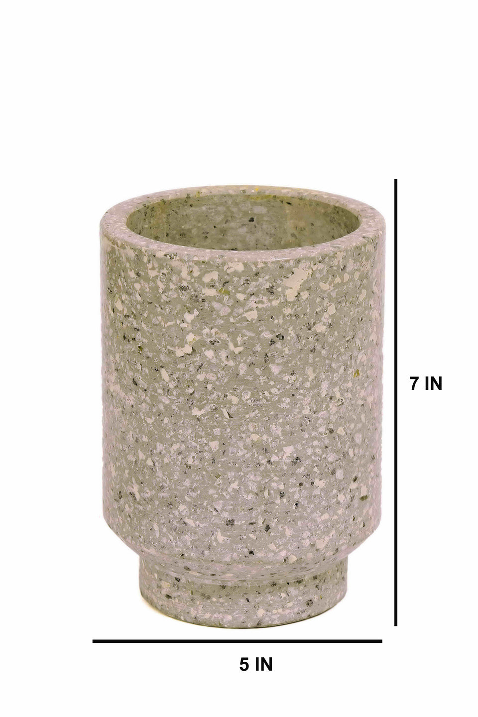 Grey Cylinder Terrazzo Planter