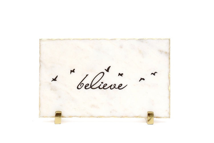 Believe Marble Table Decor Item