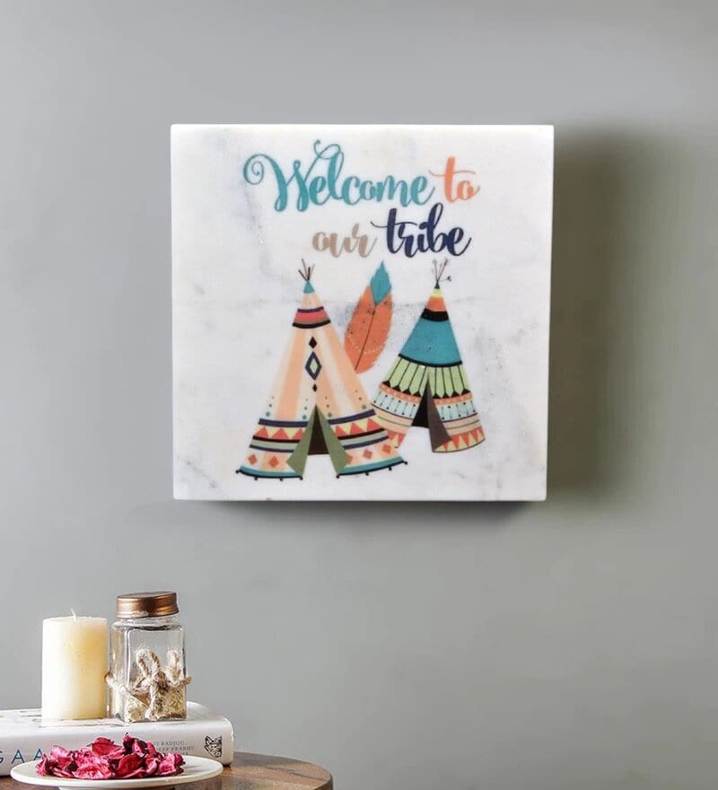 Welcome to Our Tribe Marble Wall Art
